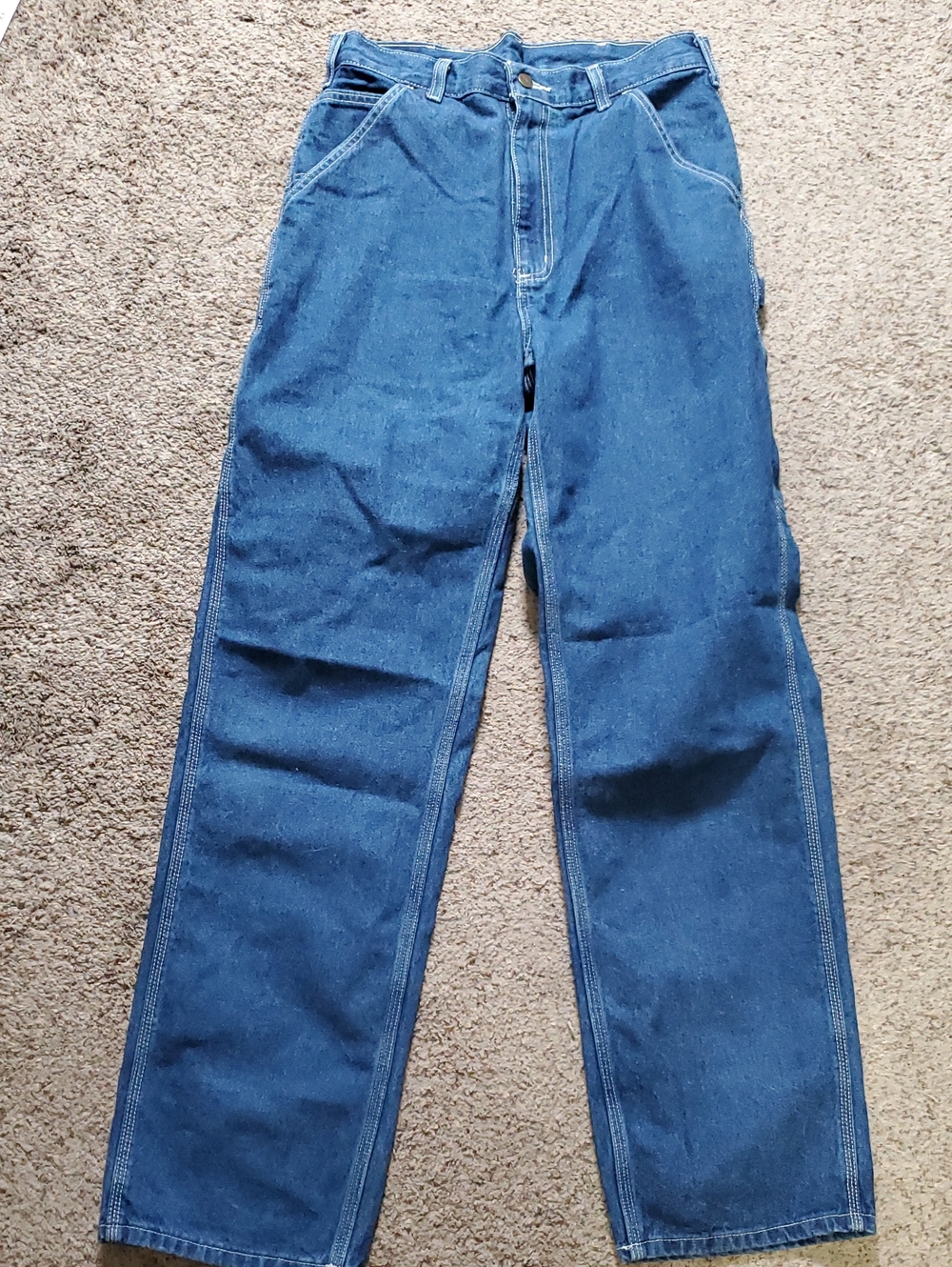Carhartt Dark Blue Relaxed Fit Carpenter Work Pants Size 32